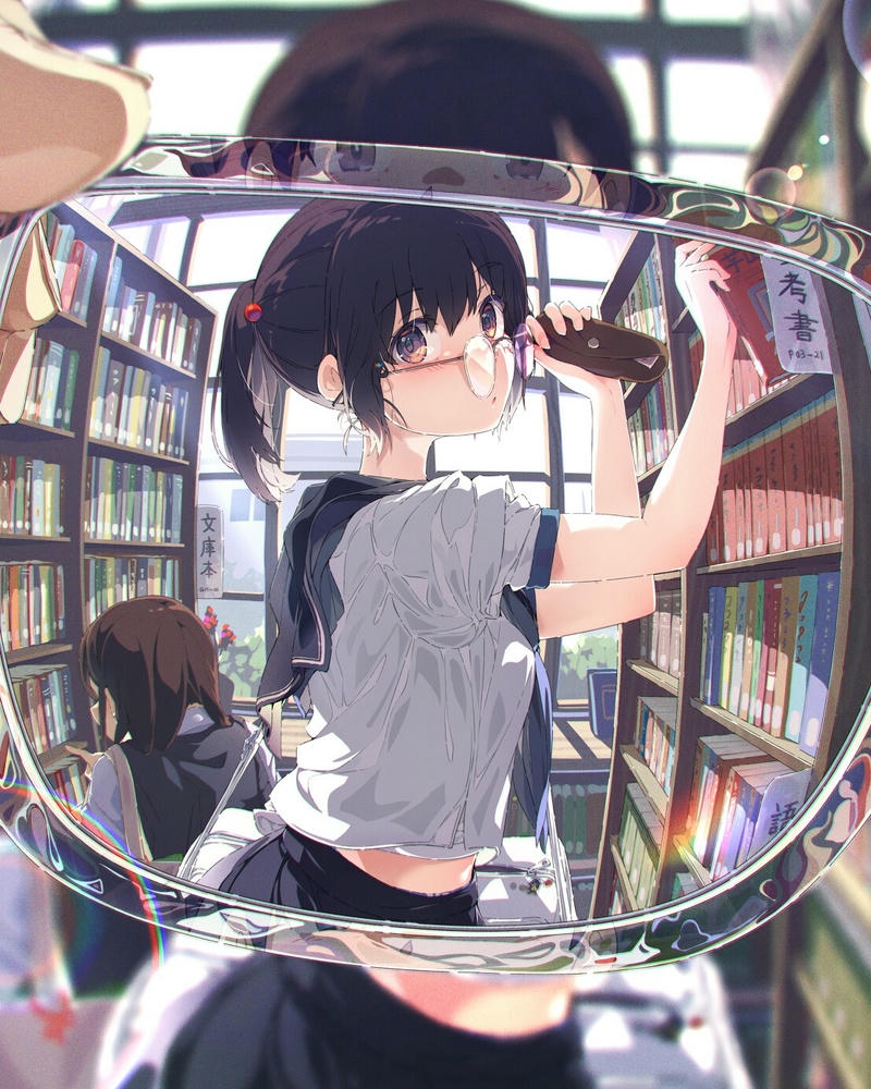 ảnh anime đeo kính đẹp tinh tế