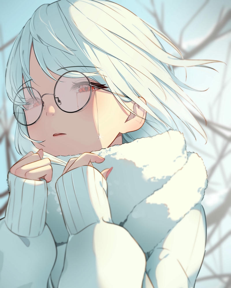 ảnh anime đeo kính phong cách học đường