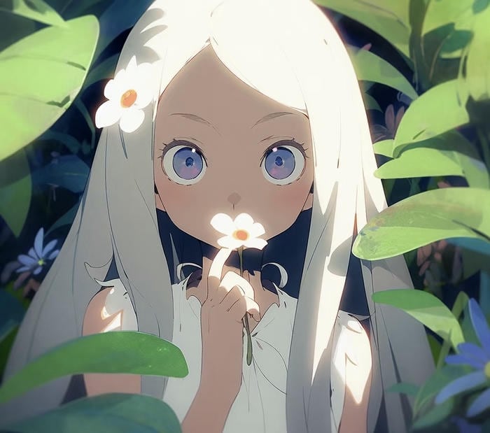 ảnh anime hair silver