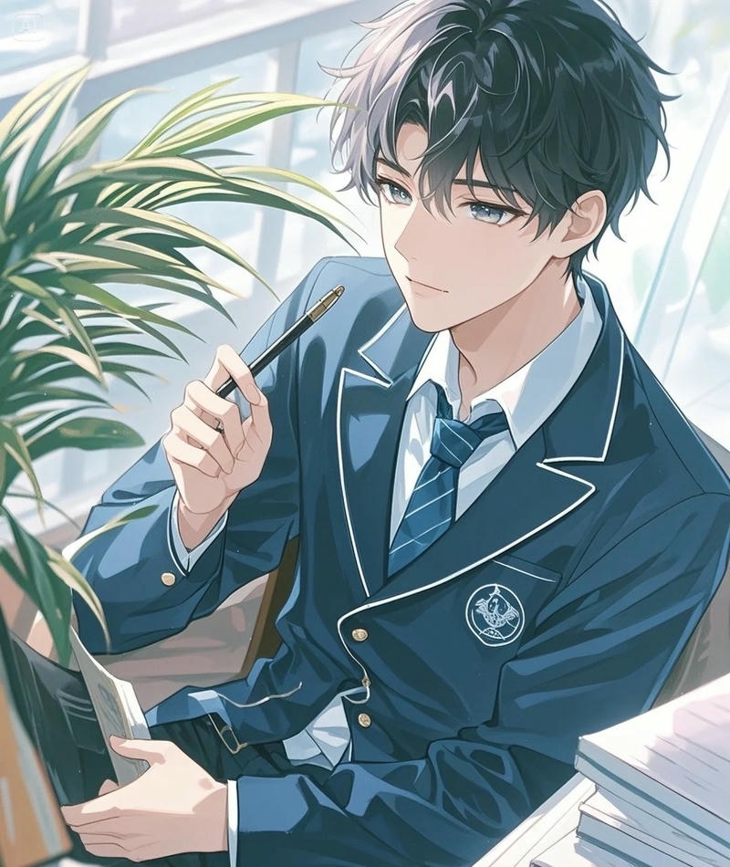 ảnh anime nam học sinh phong thái