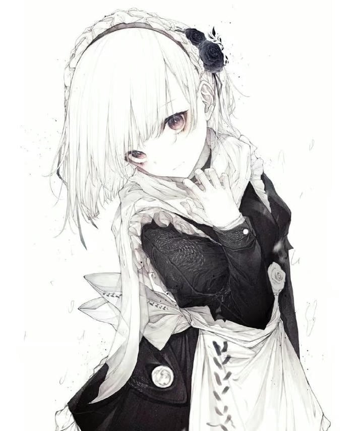 ảnh anime nữ tóc bạc