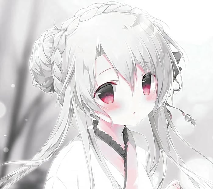 ảnh anime tóc trắng sáng