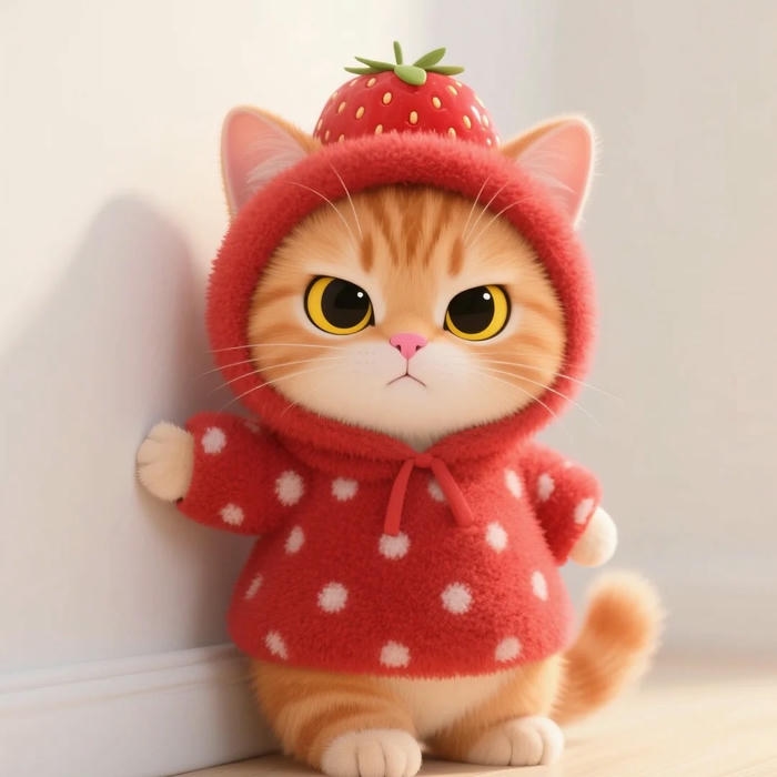 ảnh avatar mèo vô tri tối giản