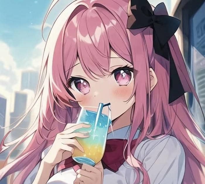 ảnh tóc hồng rực rỡ