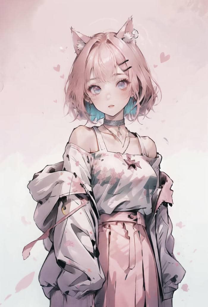 ảnh tóc hồng tone sáng