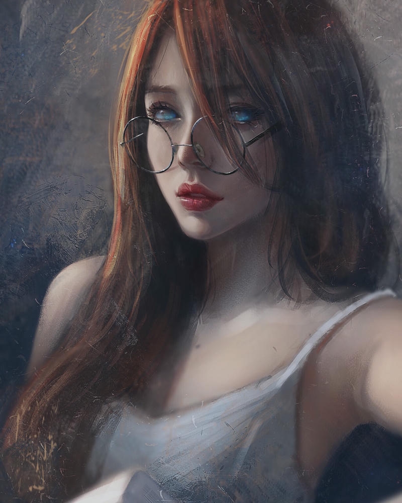 anime đeo kính ảnh dễ thương