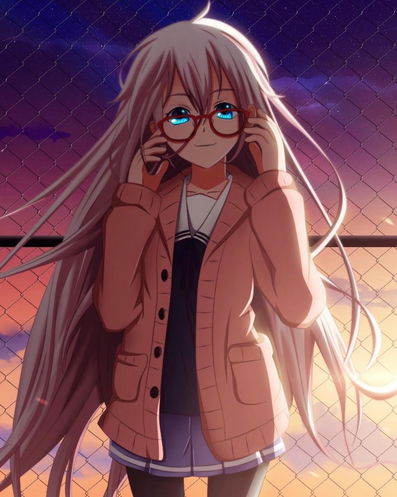 anime đeo kính ảnh phong cách