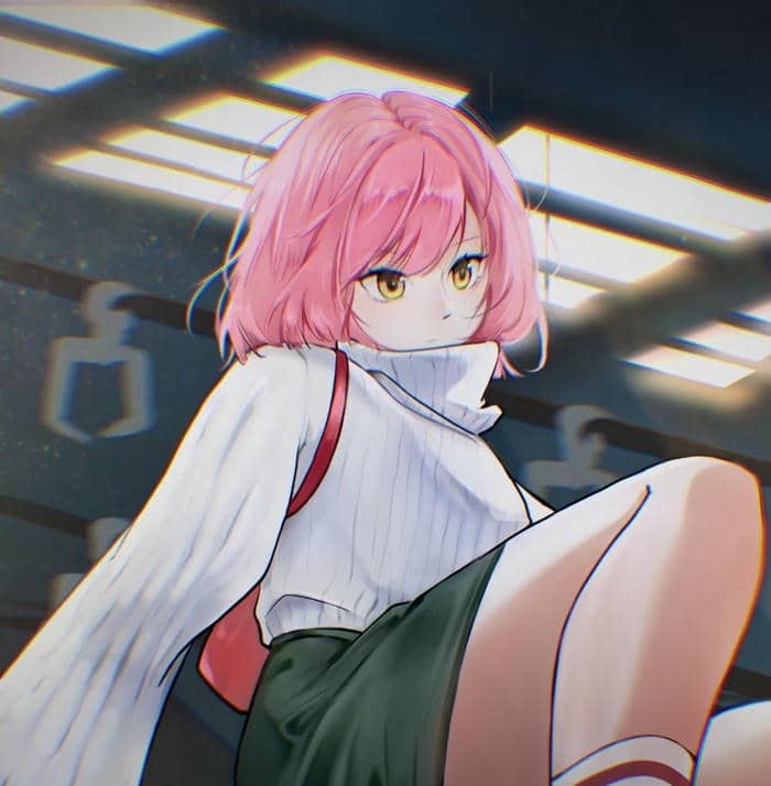 anime girl hồng tinh tế