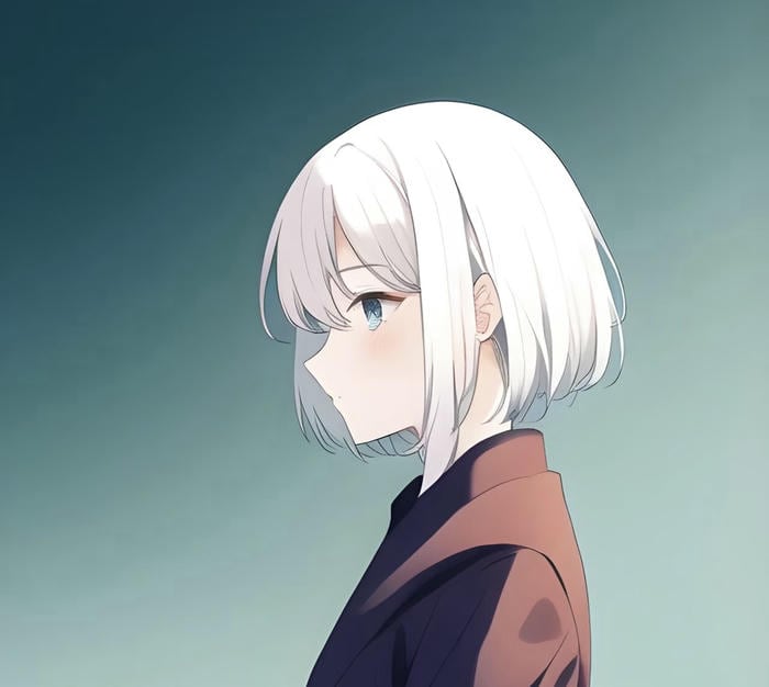 anime girl nhẹ tóc trắng