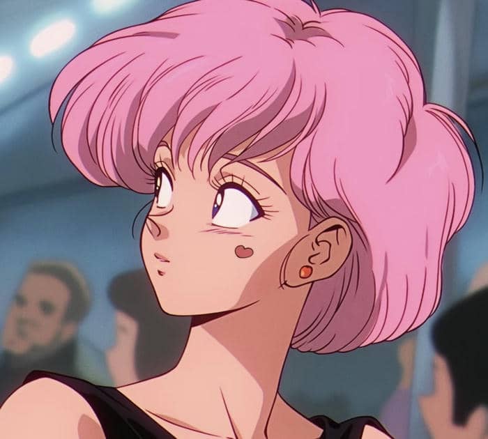 anime girl tóc hồng sáng