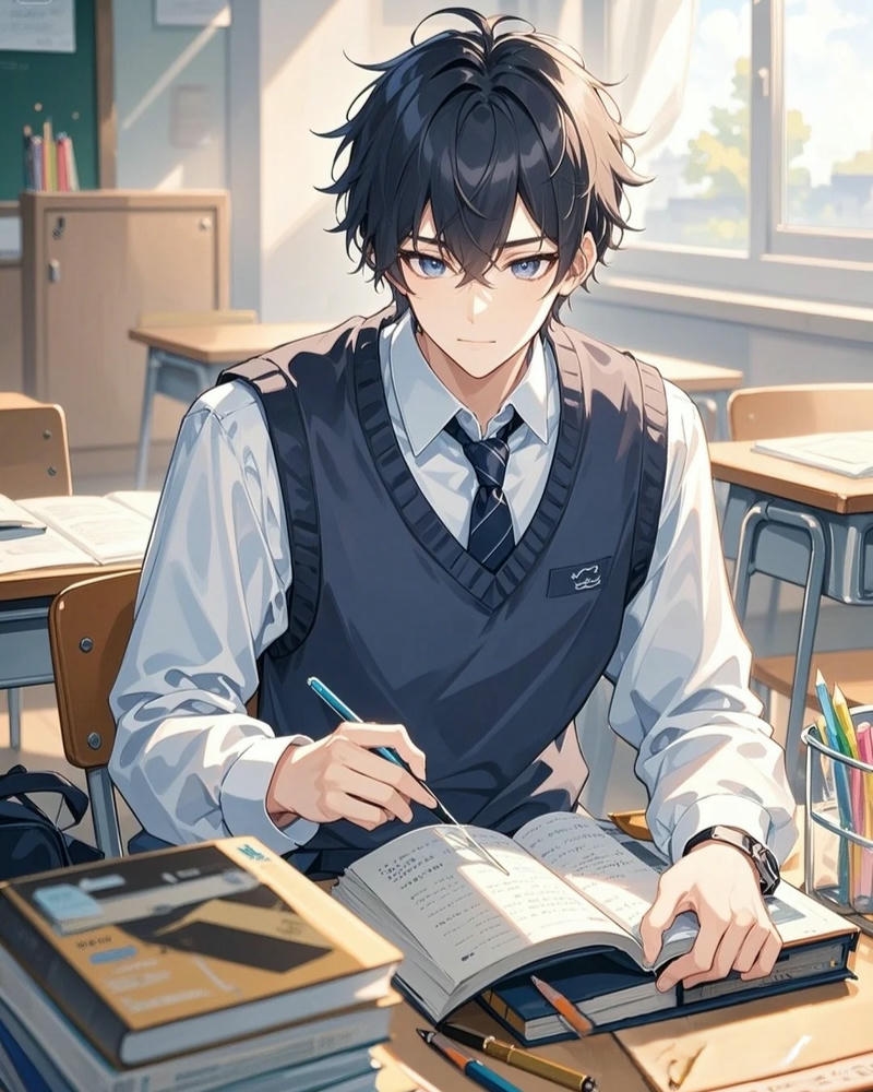anime nam học sinh ảnh hài hòa