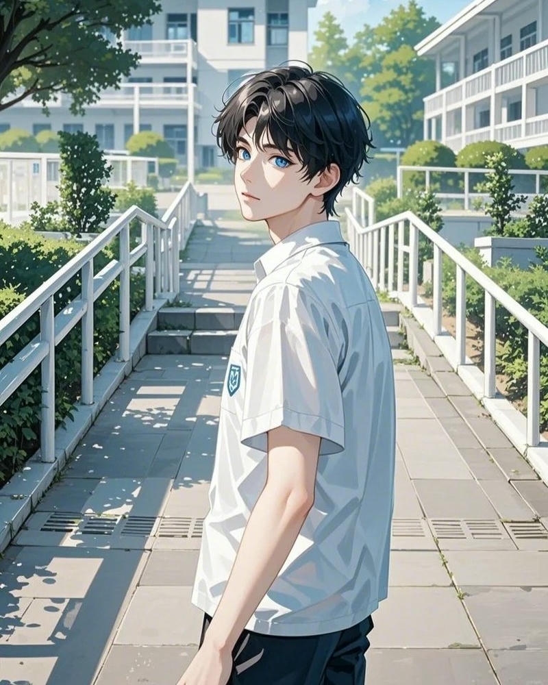 anime nam học sinh ảnh lung linh