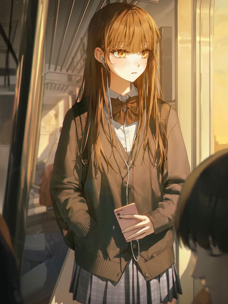 anime nữ học sinh ảnh vui tươi