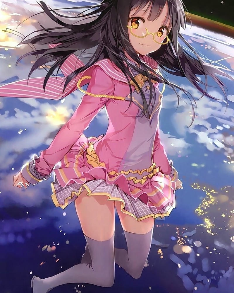 hình ảnh anime đeo kính dễ thương quá