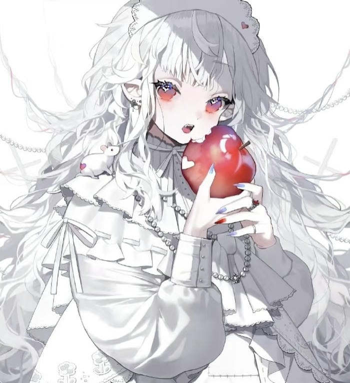 nét đẹp tóc bạch anime