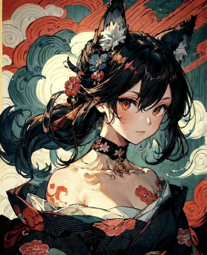 nữ anime cổ trang dịu