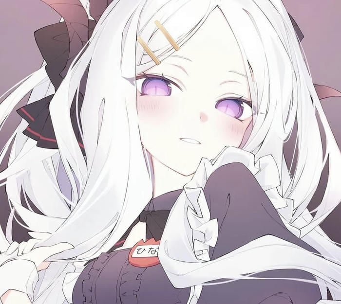 nữ anime tóc bạc nhẹ