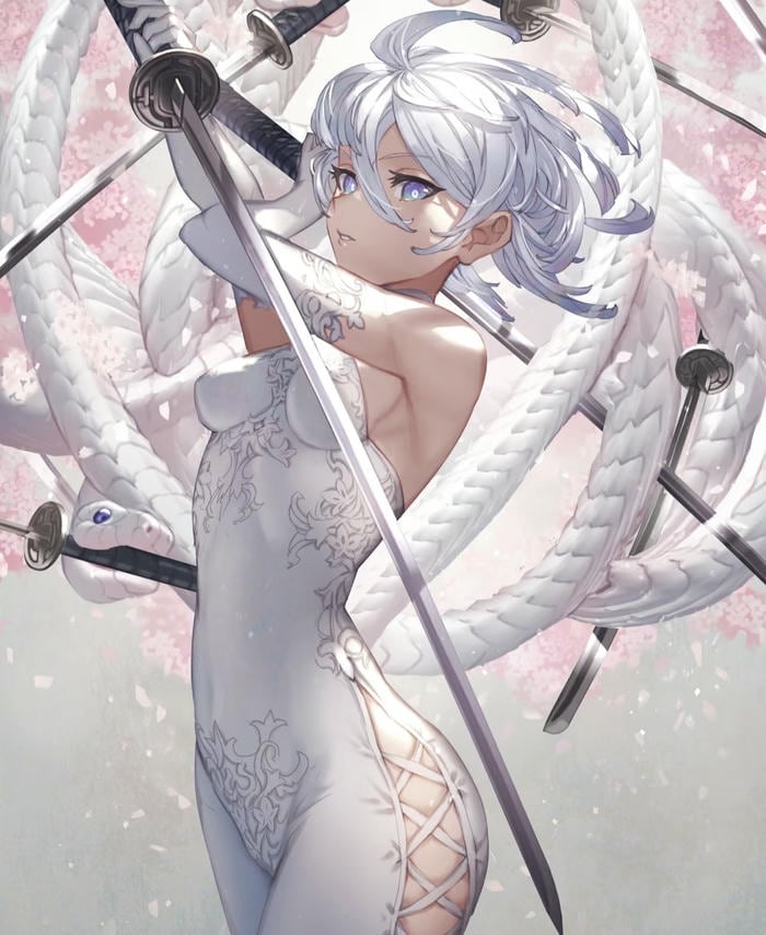 nữ anime tóc bạch lanh