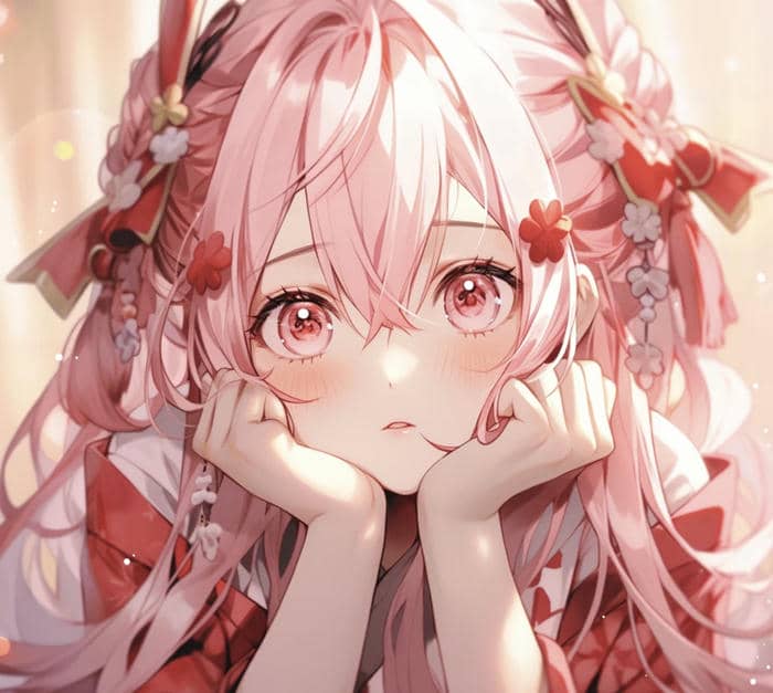 nữ anime tóc pastel