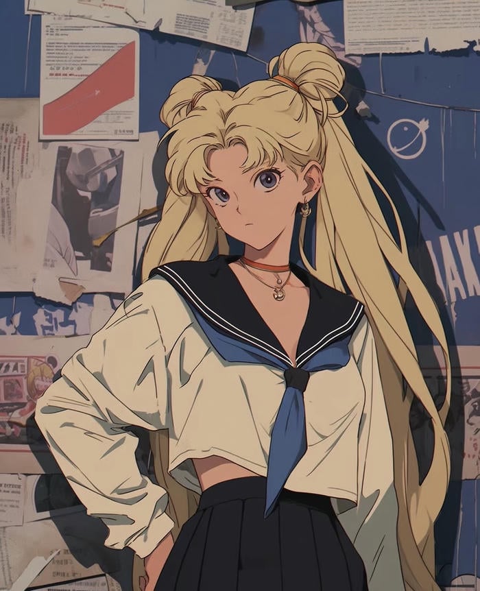 nữ anime vàng óng