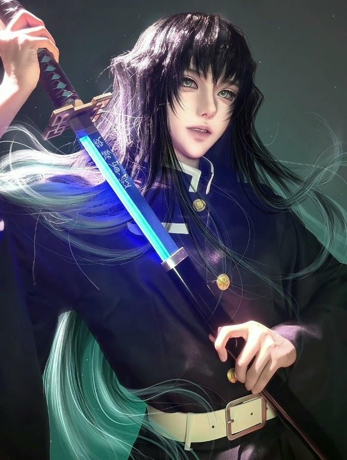 Hình cosplay Muichiro ánh sáng lạnh nổi