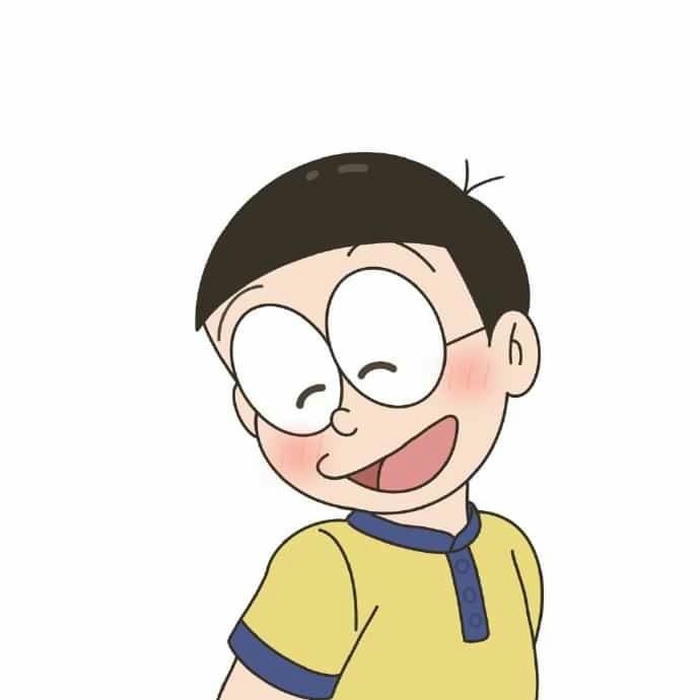 Nobita cute cười ngượng ngùng gãi đầu rất đáng yêu