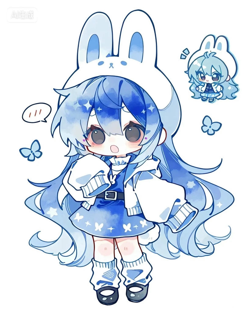 ảnh chibi nữ cute minh họa phong cách kawaii