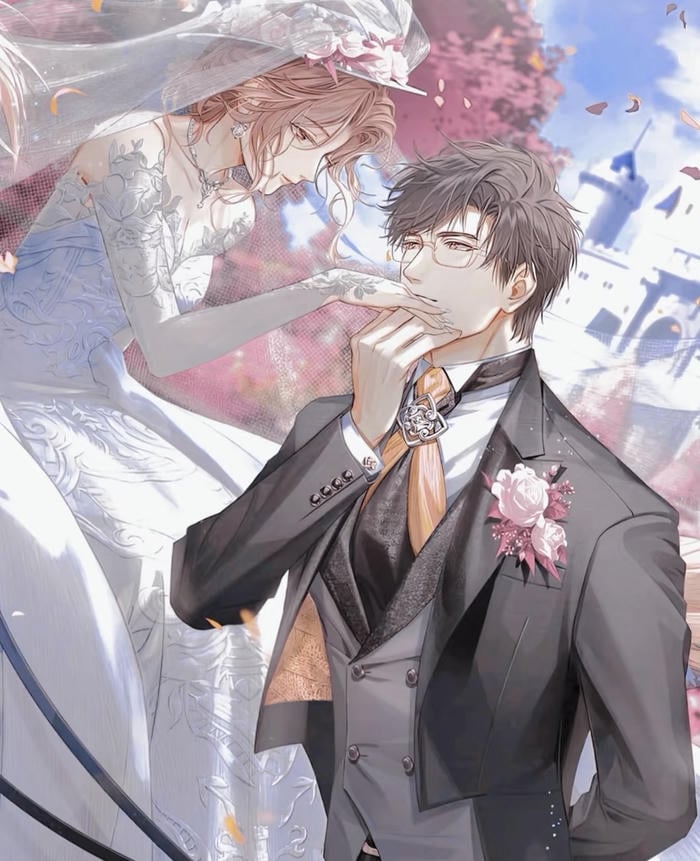 ảnh cô dâu chú rể anime phong cách lãng mạn