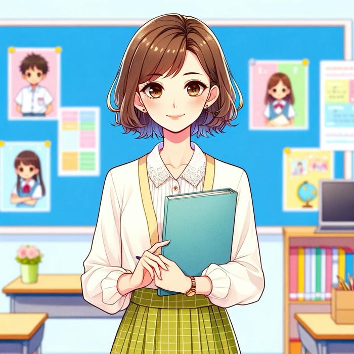 ảnh cô giáo anime mặt trái xoan xinh đẹp