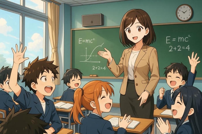 ảnh cô giáo anime trang phục chỉn chu