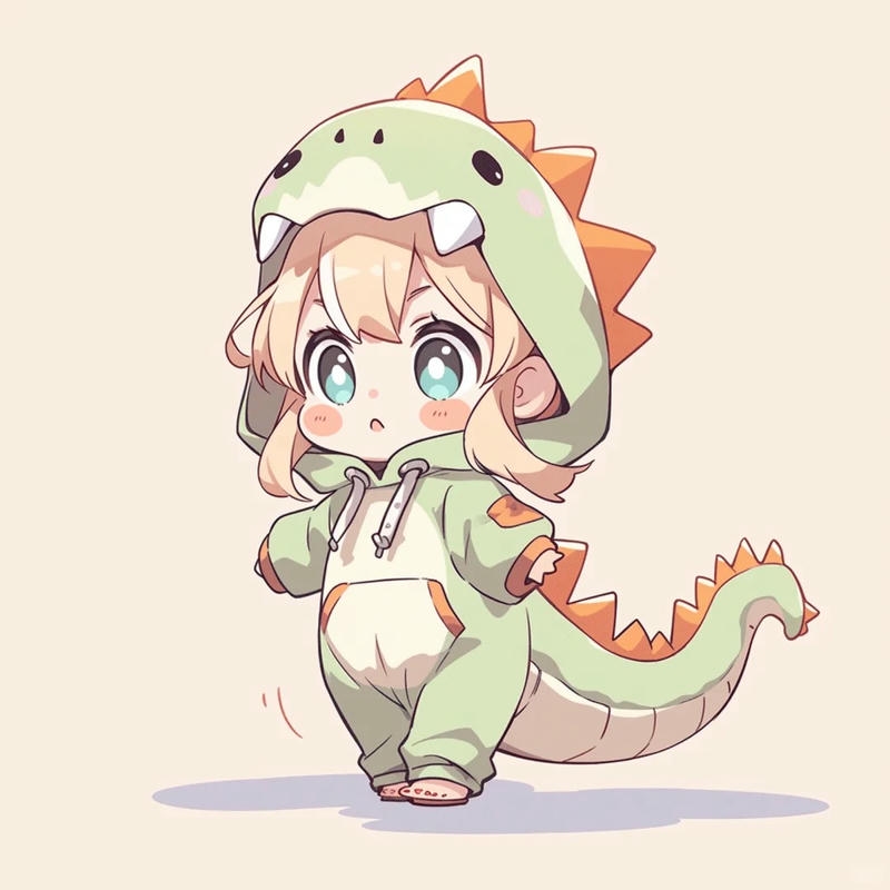 chibi nữ cute xinh nét vẽ tròn mềm mại