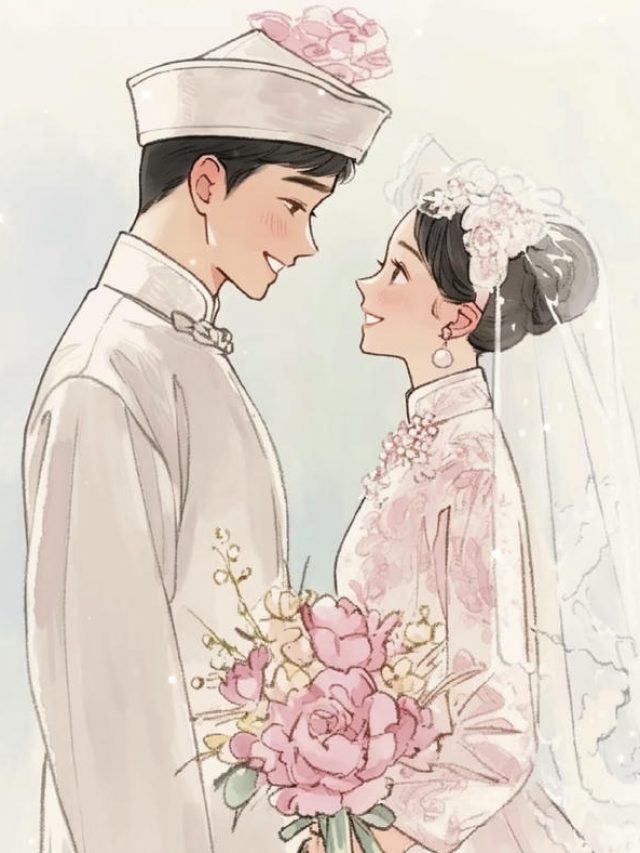 179+ Ảnh cô dâu chú rể anime lãng mạn phong cách hoạt hình