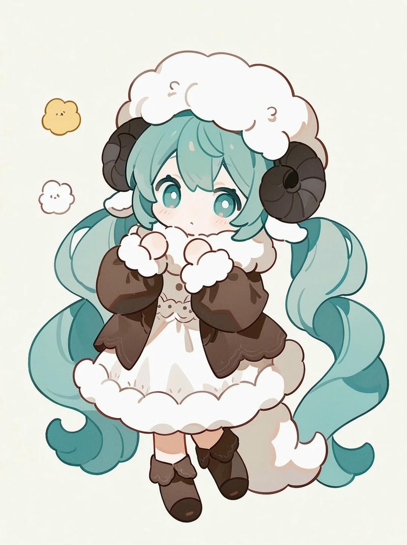 hình ảnh chibi nữ cute nét vẽ tròn mềm mại