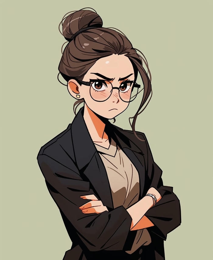 hình ảnh cô giáo anime búi tóc cao