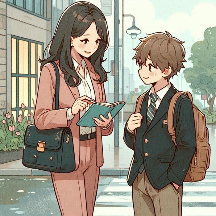 hình ảnh cô giáo anime chỉ bài học sinh