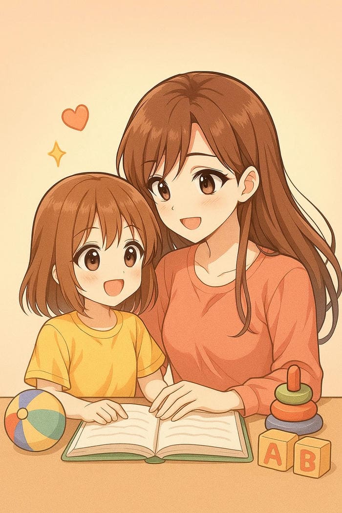 hình ảnh cô giáo anime nhẹ cười mỉm dịu dàng