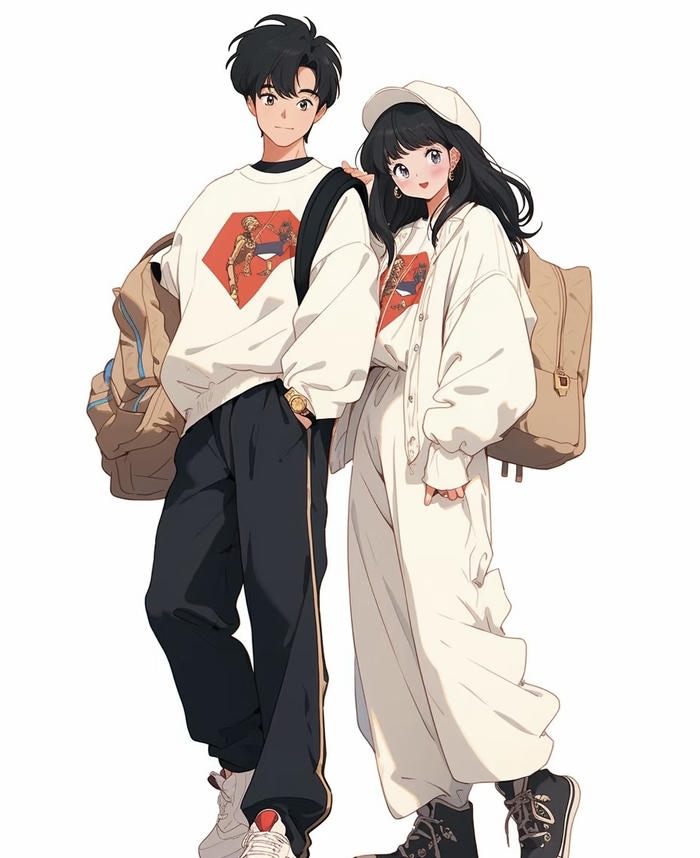 hình anime đôi bạn thân nam nữ