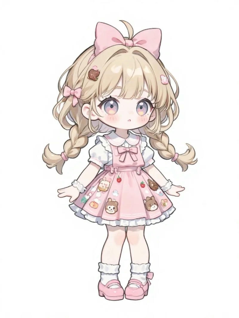 hình chibi nữ cute biểu cảm ngọt ngào đáng yêu