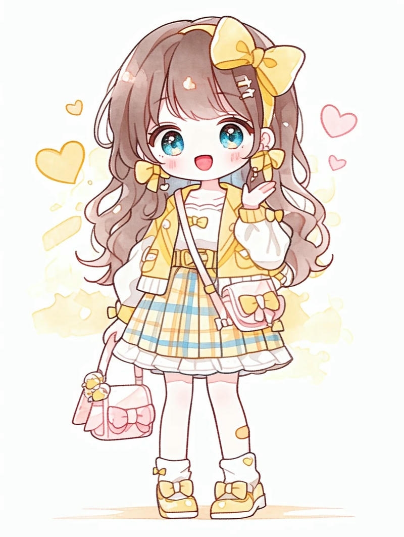 hình chibi nữ cute phong thái nhẹ nhàng dễ mến