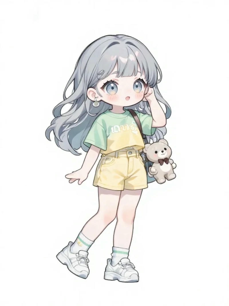 hình chibi nữ cute tạo hình hoạt hình xinh xắn