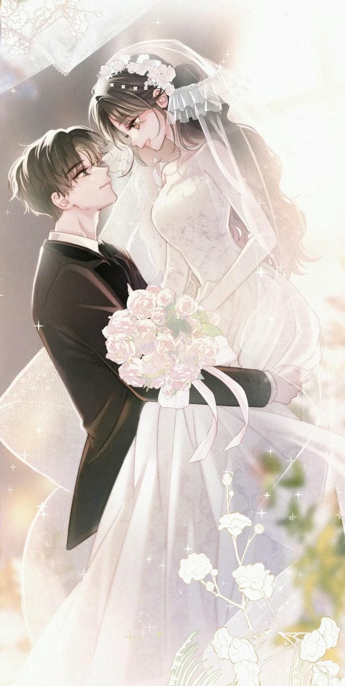 hình cô dâu chú rể anime ánh nhìn ân cần