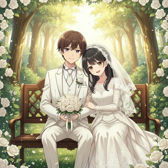 hình cô dâu chú rể anime chụp ảnh cưới