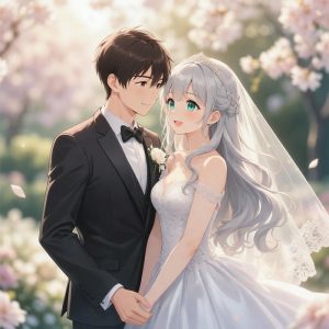 hình cô dâu chú rể anime tạo hình cưới