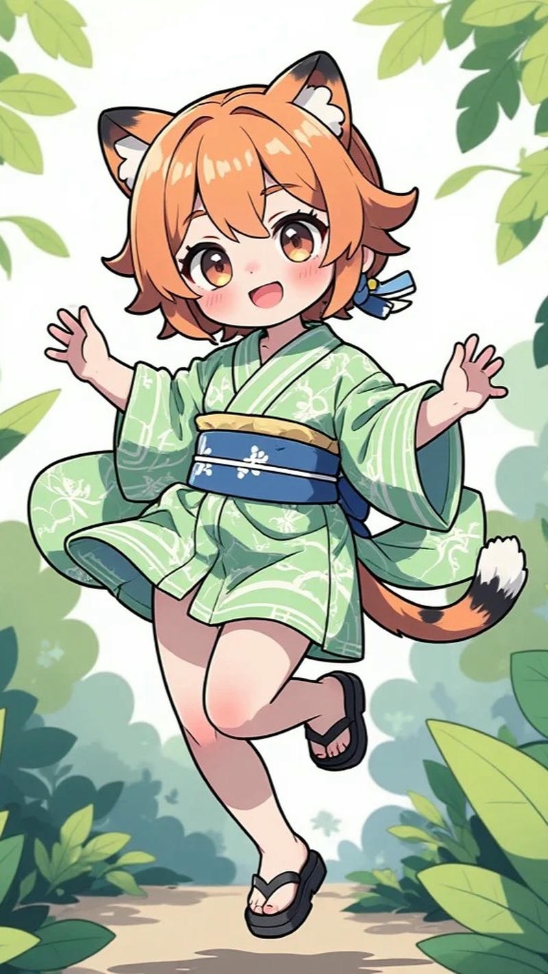 hình nền chibi cute minh họa nghệ thuật Nhật