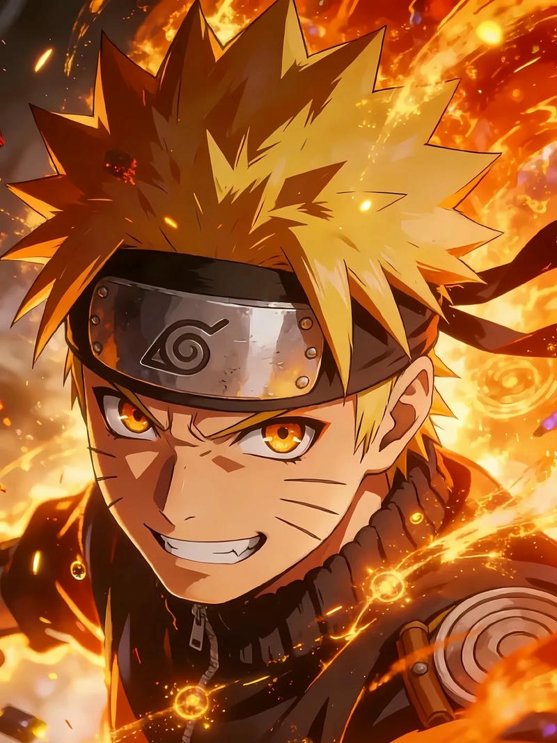 Ảnh anime ngầu Naruto trạng thái chiến đấu rực lửa