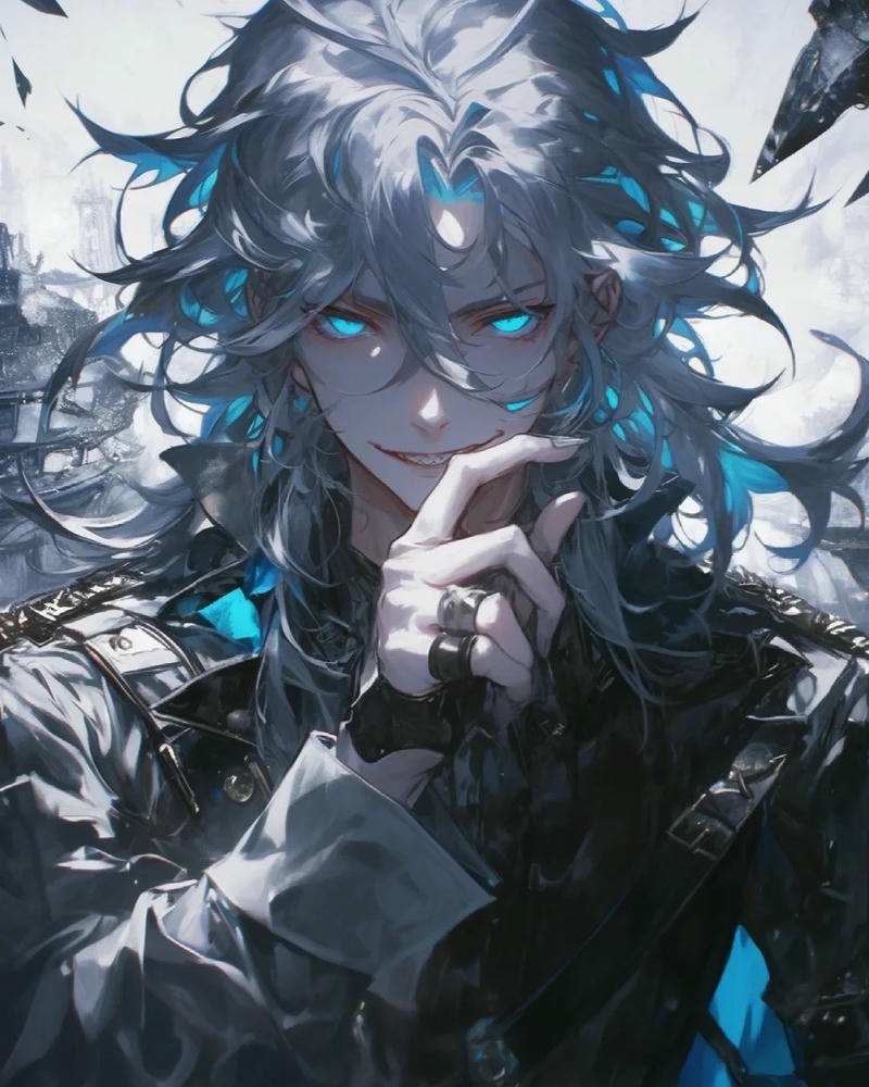 Ảnh anime ngầu nam tóc trắng ma mị huyền ảo