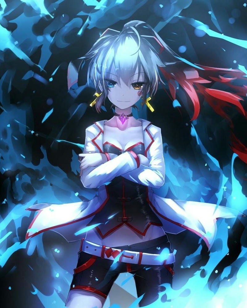 Ảnh anime nữ ngầu tóc trắng mắt đỏ lạnh lùng
