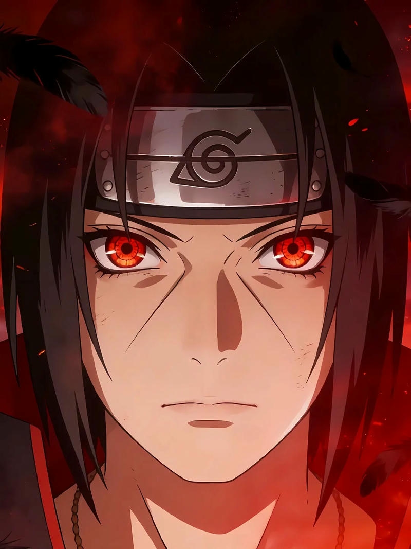 Hình ảnh anime ngầu Itachi đôi mắt đỏ rực lửa