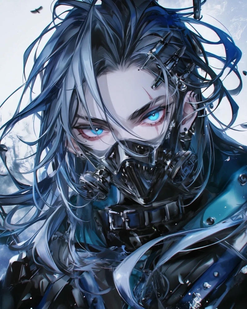 Hình ảnh anime ngầu nam đeo mặt nạ khí độc