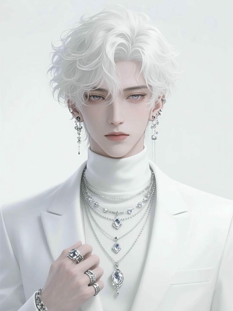 Hình ảnh anime ngầu nam thần vest trắng lịch lãm